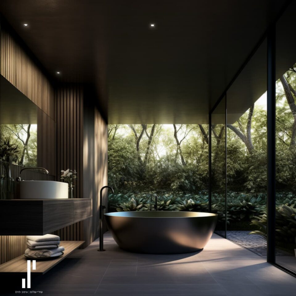 עיצוב חדר אמבטיה בצבע שחור